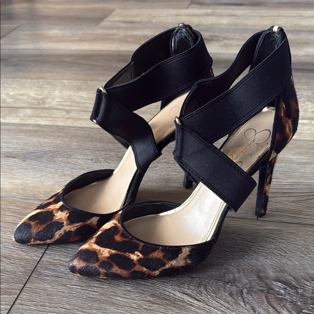 Jessica Simpson Leopard Print High Heels Brown and Black